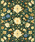 Ornate Floral Patterned Tapestry Rug