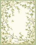 Cream Floral Vine Pattern Rug