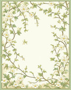 Cream Floral Vine Pattern Rug