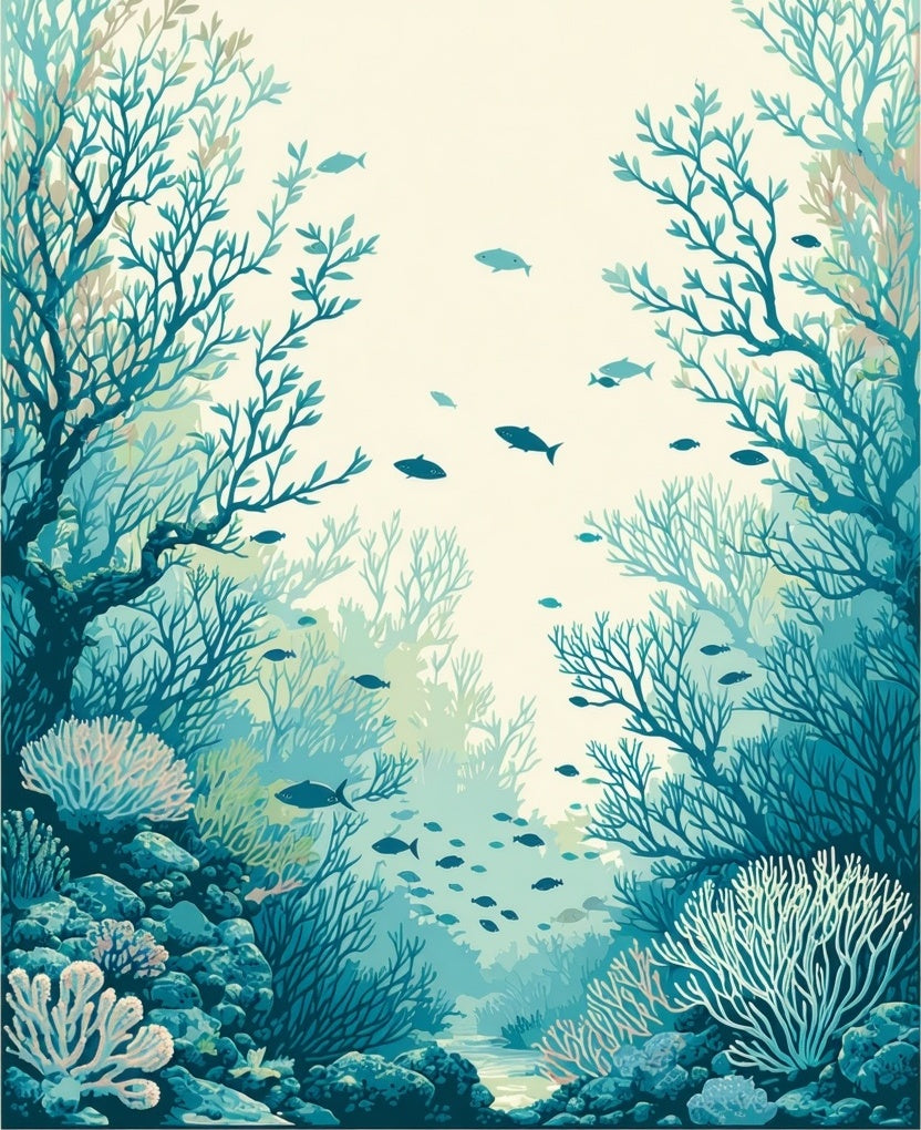 Ocean Reef Coral Fish Design Rug