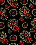 Red Berry Cluster Sunburst Rug