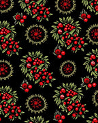 Red Berry Cluster Sunburst Rug