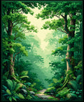 Lush Forest Path Greenery Rug