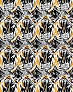 Abstract Black Gold Geometric Pattern Rug