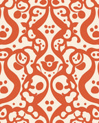 Ornate Skull Paw Print Pattern Rug