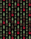 Vertical Red Budding Green Stems Rug