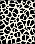 Abstract Organic Black White Harmony Pattern Rug