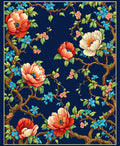 Vibrant Floral Branch Pattern Rug