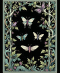 Art Nouveau Butterfly Floral Pattern Rug
