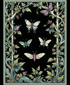 Art Nouveau Butterfly Floral Pattern Rug