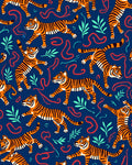Playful Tiger Jungle Pattern Rug