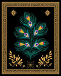 Emerald Peacock Feather Design Rug