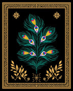 Emerald Peacock Feather Design Rug