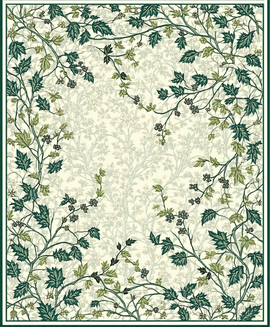 Vines And Leaves Detailed Pattern Rug