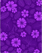 Purple Floral Line Art Design Rug