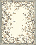 Elegant Floral Vine Pattern Rug