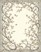 Elegant Floral Vine Pattern Rug