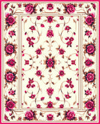Ornate Floral Vine Pattern Rug