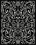 Black White Swirling Vine Pattern Rug