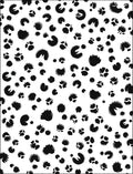 Black White Floral Paw Print Design Rug