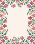 Whimsical Floral Border Design Rug