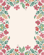 Whimsical Floral Border Design Rug