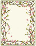 Pink Cherry Blossom Branch Border Rug