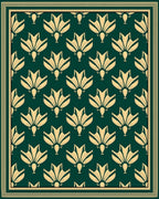 Art Deco Floral Pattern Rug