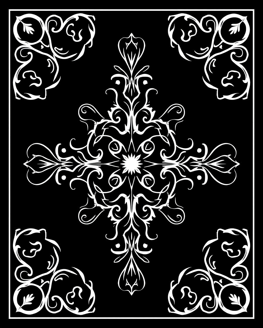 Ornate Floral Scrollwork Pattern Rug