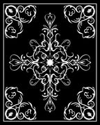 Ornate Floral Scrollwork Pattern Rug