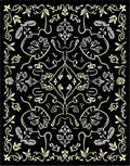 Symmetrical Floral Vine Pattern Rug