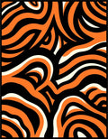 Bold Orange Cream Black Swirl Rug