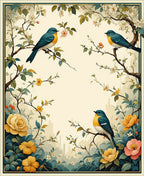 Birds and Blossoms Scenic Tapestry Design Rug