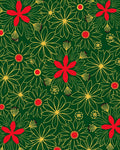 Emerald Green Floral Garden Cluster Rug