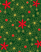 Emerald Green Floral Garden Cluster Rug