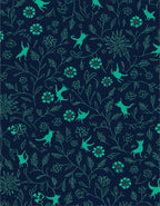 Playful Green Animal Floral Pattern Rug