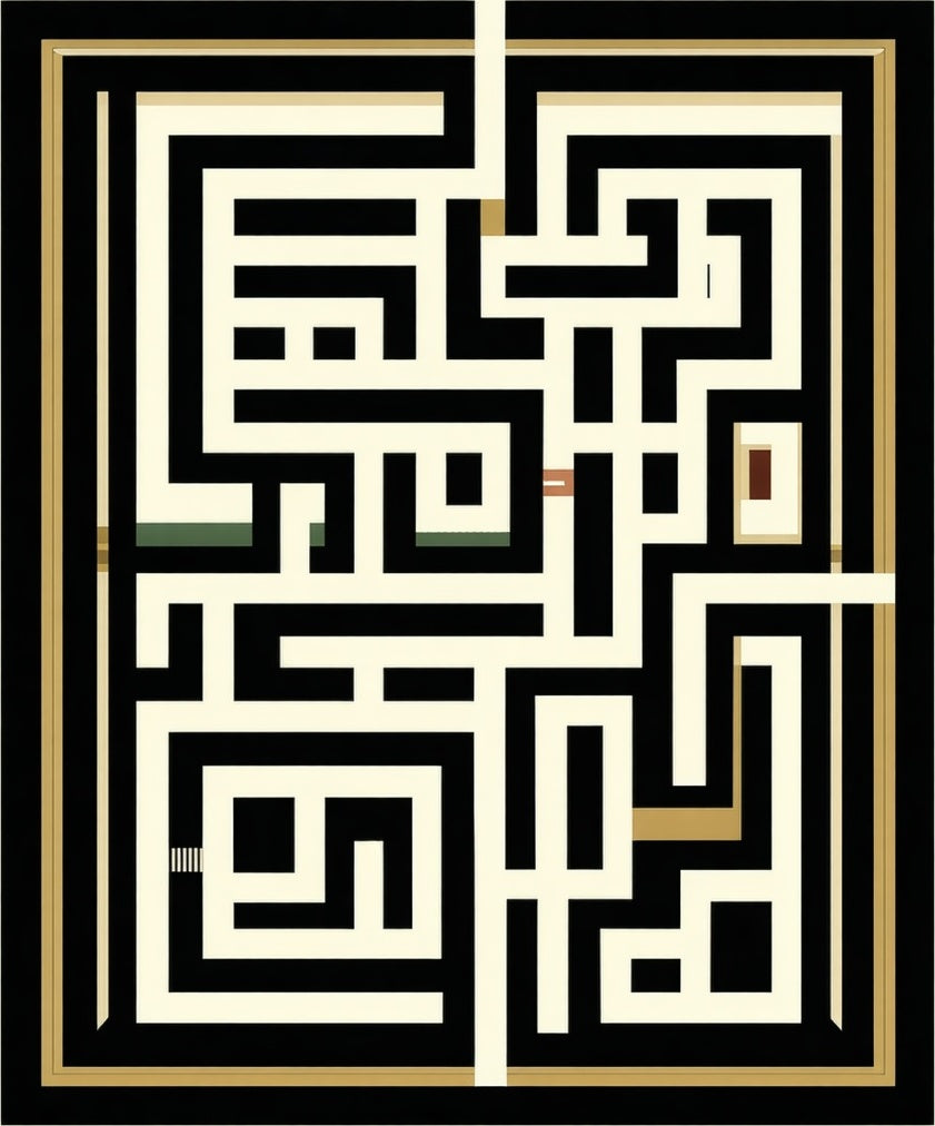 Geometric Maze Pattern Rug