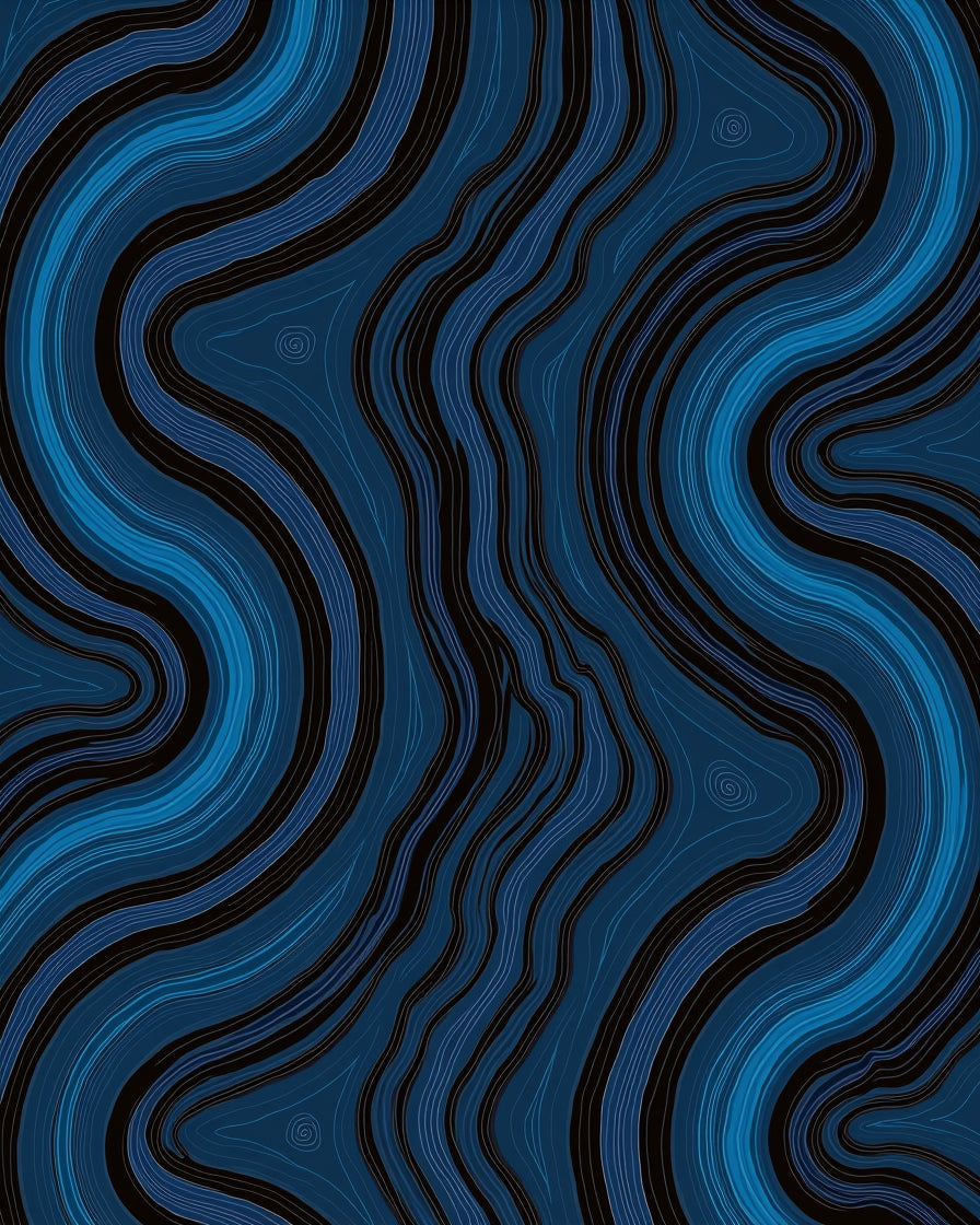 Lined Pattern Rug Deep Blue Wavy Lined Pattern Rug – bauhaus