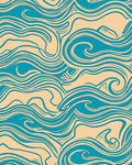 Aqua Whirls Abstract Pattern Rug