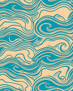 Aqua Whirls Abstract Pattern Rug
