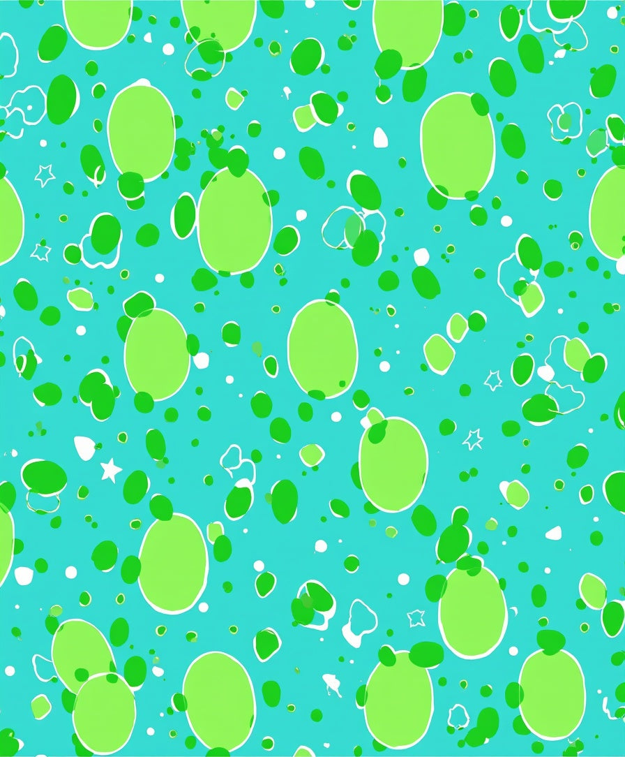 Funky Green White Polka Dot Design Rug