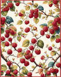 Raspberry Branch Floral Art Rug
