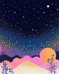 Celestial Dots Hills Landscape Design Rug