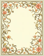 Ornate Floral Vine Border Rug