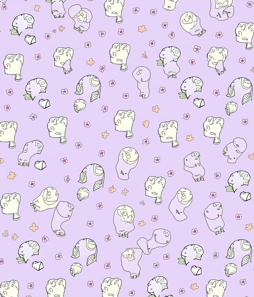 Whimsical Floral Blob Pattern Rug