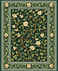 Verdant Floral Vine Art Nouveau Rug