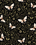Elegant Butterfly Floral Botanical Design Rug