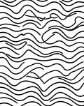 Abstract Black White Wavy Stripes Rug