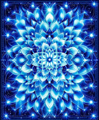 Radiant Blue Mandala Bloom Rug