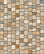 Natural Stone Stacked Brick Pattern Rug